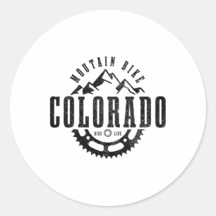 Pegatina Redonda Bicicleta de montaña Colorado Mtb Ciclismo cuesta