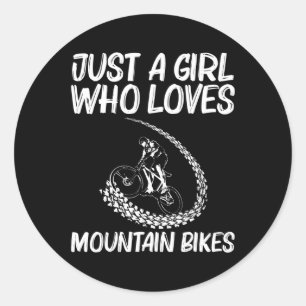 Pegatina Redonda Bicicleta de montaña genial para niñas Niños en bi