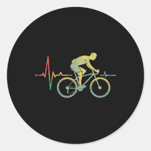 Pegatina Redonda Bicicleta de Montaña Latido Divertido Ciclismo
