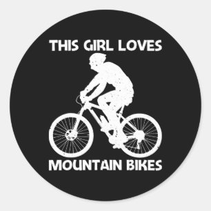 Pegatina Redonda Bicicleta de montaña para niñas MTB ciclismo de mo