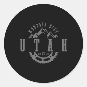 Pegatina Redonda Bicicleta de montaña Utah Moab Mtb Ciclismo cuesta