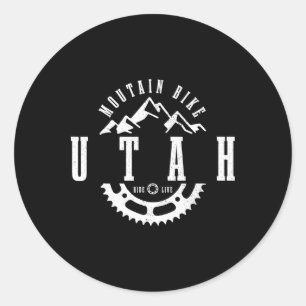 Pegatina Redonda Bicicleta de montaña Utah Moab Mtb Ciclismo de des