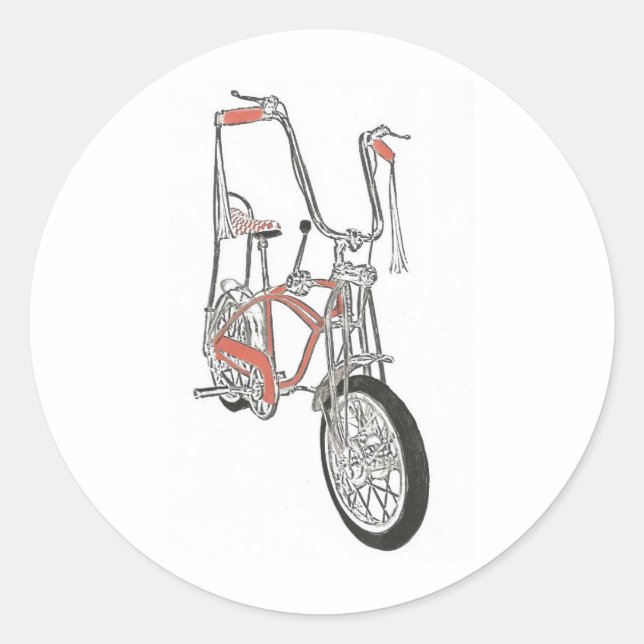 Pegatina Redonda Bicicleta del clásico Naranja de Schwinn Krate 60 (Anverso)
