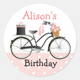 Pegatina Redonda Bicicleta del lunar