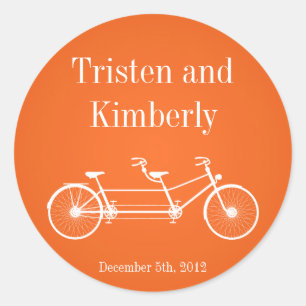 Pegatina Redonda Bicicleta doble Naranja de 20 a 1,5" Pegatinas fav