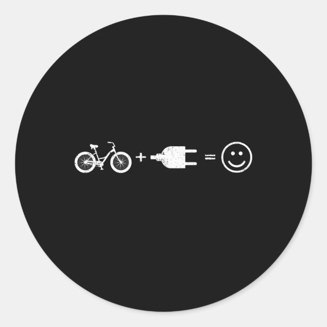 Pegatina Redonda Bicicleta electrónica Ciclismo eléctrico (Anverso)