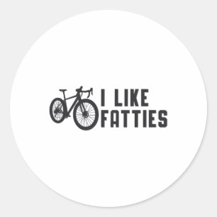 Pegatina Redonda Bicicleta Grasa Me Gusta La Bicicleta De Las Fatti