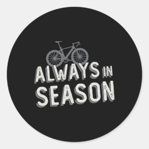 Pegatina Redonda Bicicleta Grasa Siempre En Temporada Biker Lover M