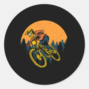 Pegatina Redonda Bicicleta Mtb Ciclismo Y Ciclismo De Bajada Ciclis