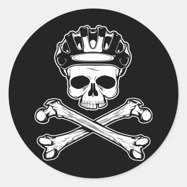 Pegatina Redonda Bicicleta o muerte - Bicicleta y cruces (Anverso)