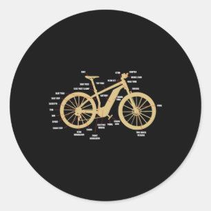 Pegatina Redonda Bicicleta Pedelec para ciclistas Componentes de e-