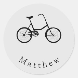Pegatina Redonda Bicicleta personalizada con nombre personalizado
