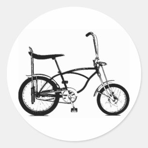 Pegatina Redonda Bicicleta retro bananera