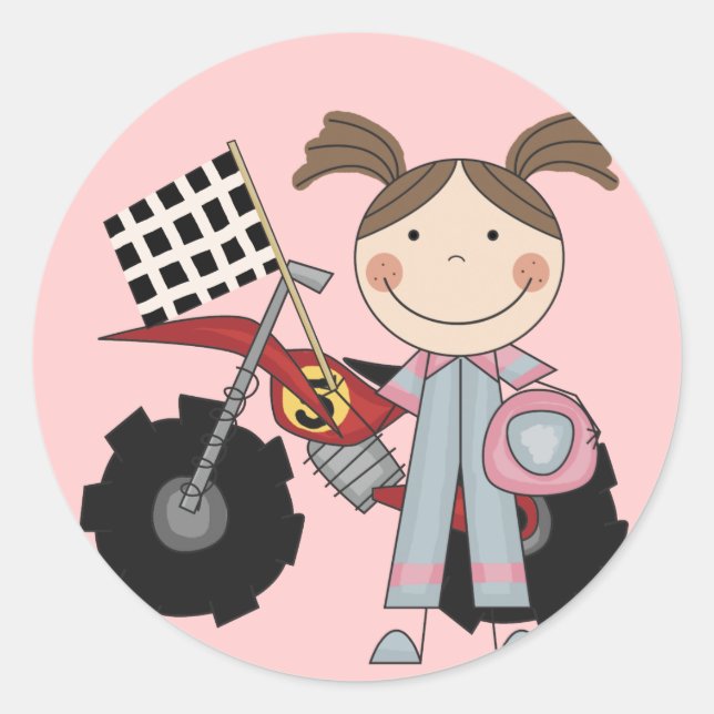 Pegatina Redonda Bicicleta sucia - camisetas y regalos Chicas (Anverso)