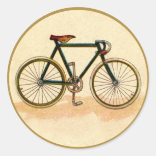 Pegatina Redonda Bicicleta Vintage