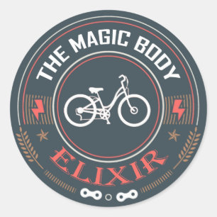 Pegatina Redonda Bicicletas, el elixir mágico del cuerpo