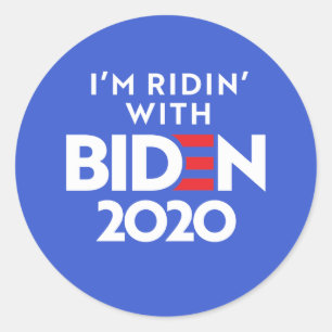 Pegatina Redonda BIDEN 2020 - Ridin con Biden