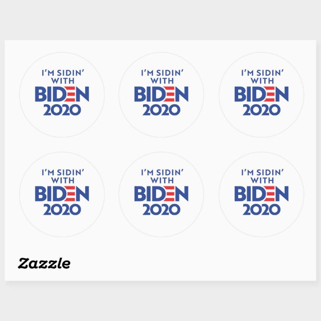 Pegatina Redonda BIDEN 2020 - Sidin' con Biden (Hoja)
