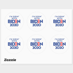 Pegatina Redonda BIDEN 2020 - Sidin' con Biden