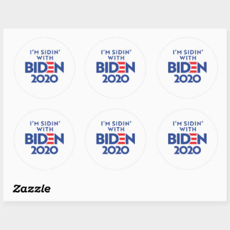 Pegatina Redonda BIDEN 2020 - Sidin' con Biden