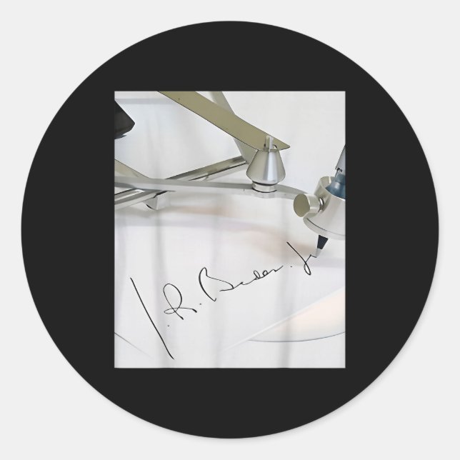 Pegatina Redonda Biden Autopen Signature Funny  (Anverso)