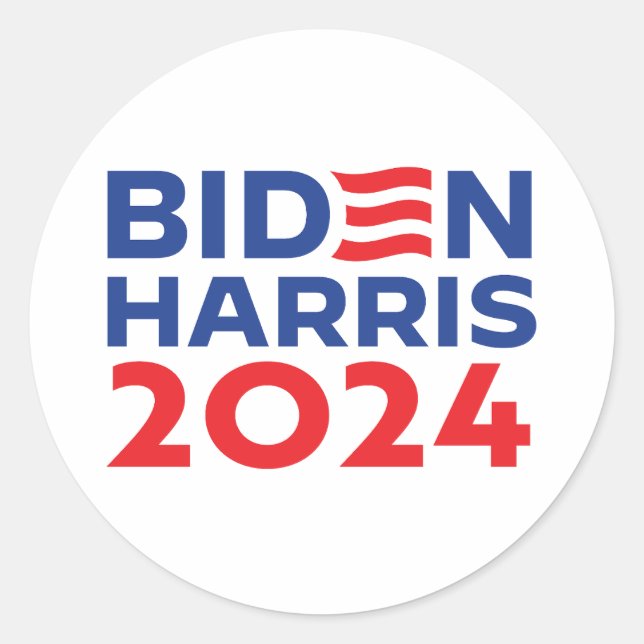 Pegatina Redonda Biden Harris (Anverso)