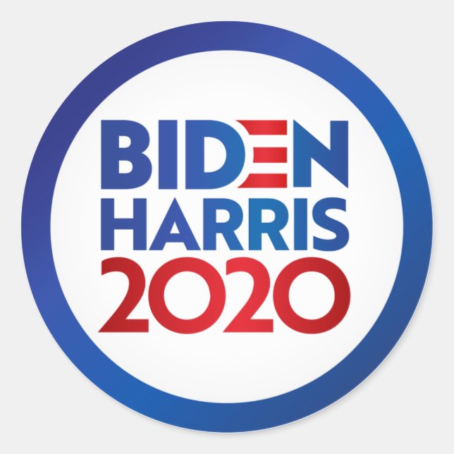 Pegatina Redonda Biden Harris 2020 (Anverso)