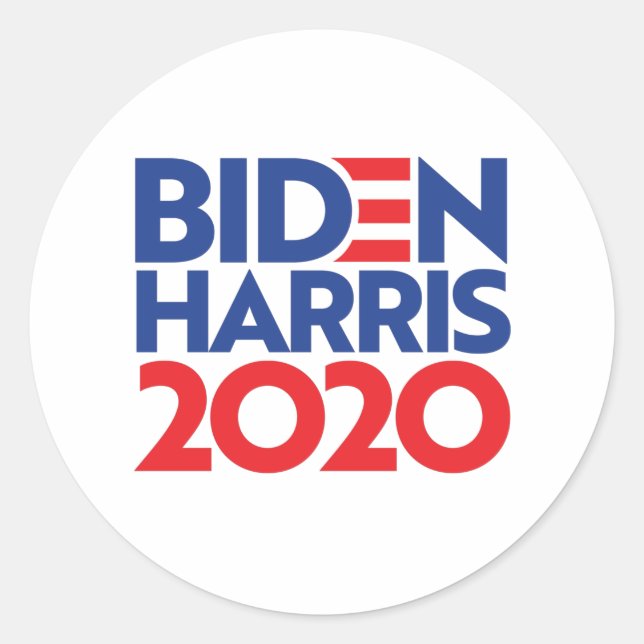 PEGATINA REDONDA BIDEN HARRIS 2020 (Anverso)