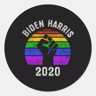 Pegatina Redonda Biden Harris 2020 Black Lives Problem Lgbt Gay Pri