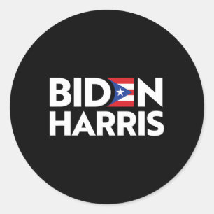 Pegatina Redonda Biden Harris 2020 Joe Kamala Por Puerto Rico Ri