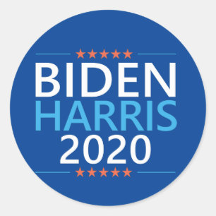 Pegatina Redonda Biden Harris 2020 para Presidente Elección EEUU