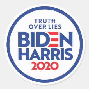 Pegatina Redonda BIDEN HARRIS 2020: Verdad sobre mentiras