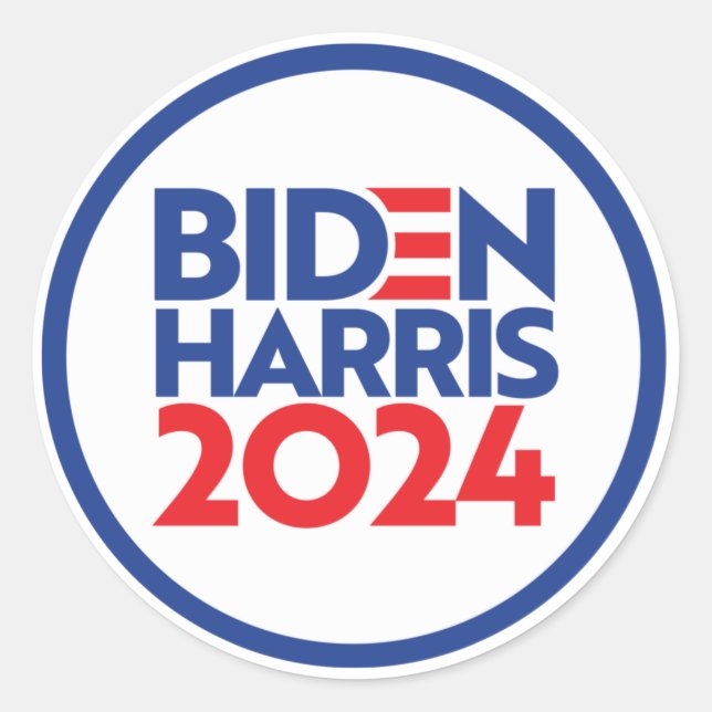 PEGATINA REDONDA BIDEN HARRIS 2024 (Anverso)