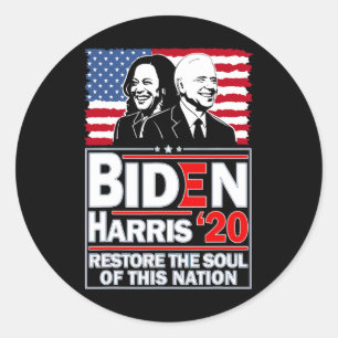 Pegatina Redonda Biden Kamala Harris 2020 Para Mujeres Hombres