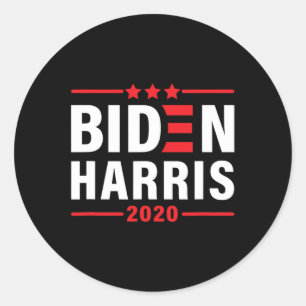 Pegatina Redonda Biden Kamala Harris Demócrata por las elecciones d
