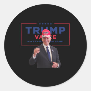 Pegatina Redonda Biden Wee Mega Cap Trump Vance Haz la felicidad no