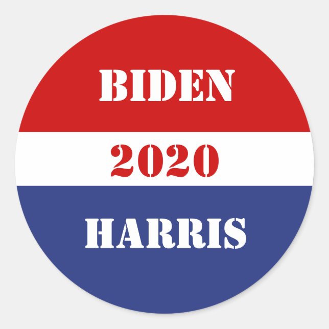 Pegatina Redonda Biden y Harris - Pegatinas electorales de 2020 (Anverso)