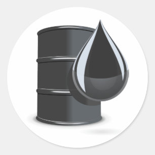Pegatina Redonda Bidón de aceite