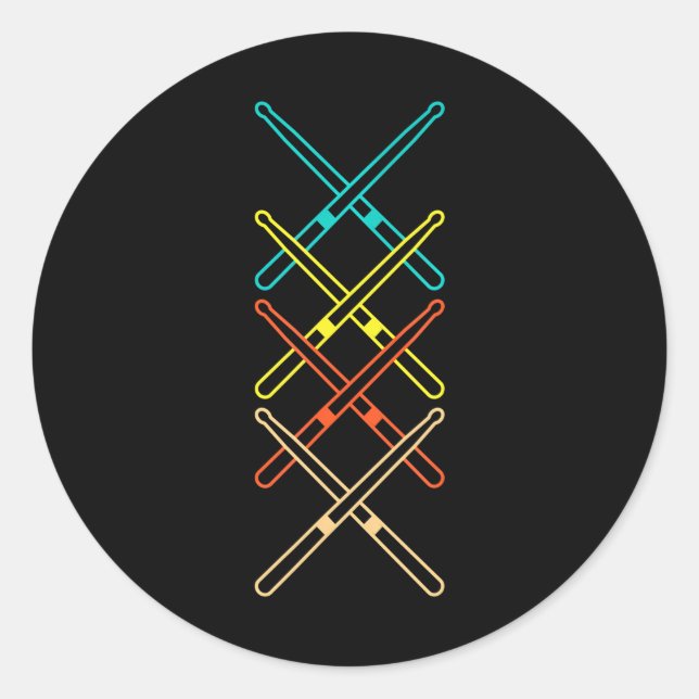 Pegatina Redonda Bidones Tambores de instrumentos musicales de tamb (Anverso)