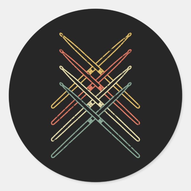 Pegatina Redonda Bidones Tambores de tambor (Anverso)