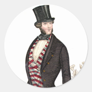 Pegatina Redonda Biedermeier Gentleman Pegatinas