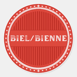 Pegatina Redonda Biel/Bienne City Pride Emblem – Swiss Identity