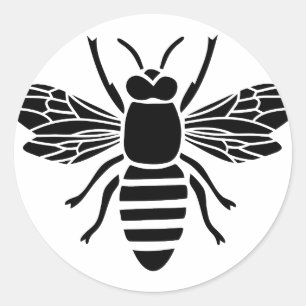 Pegatina Redonda biene wespe bee bumble hummel wasp