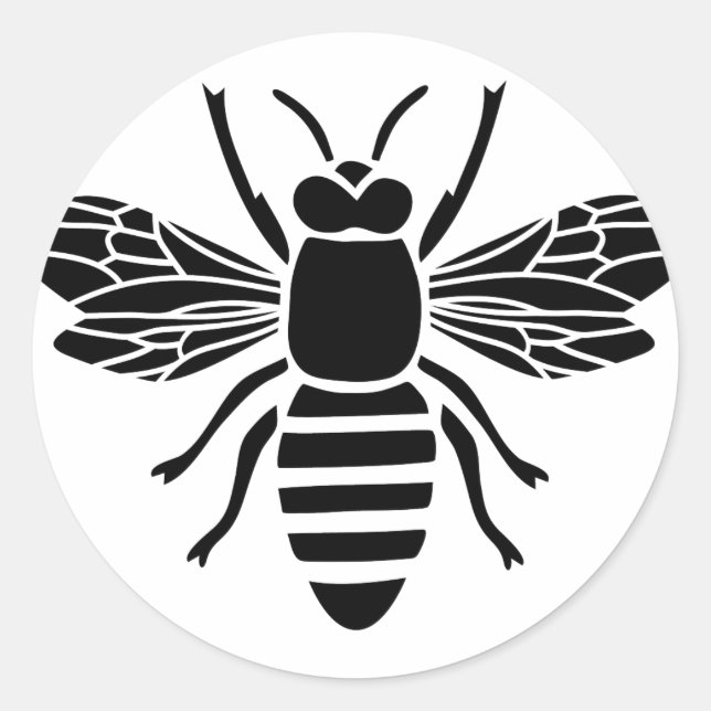 Pegatina Redonda biene wespe bee bumble hummel wasp (Anverso)