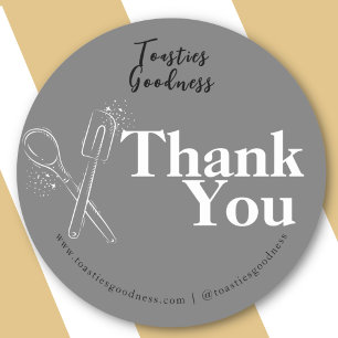 Pegatina Redonda Bienes horneados caseros modernos gracias a Grey