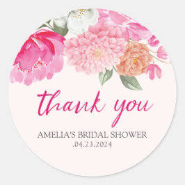 Pegatina Redonda Bienvenida a la fiesta de despedida de soltera con