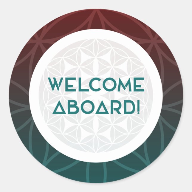 Pegatina Redonda bienvenida a la geometría sagrada del equipo (Anverso)