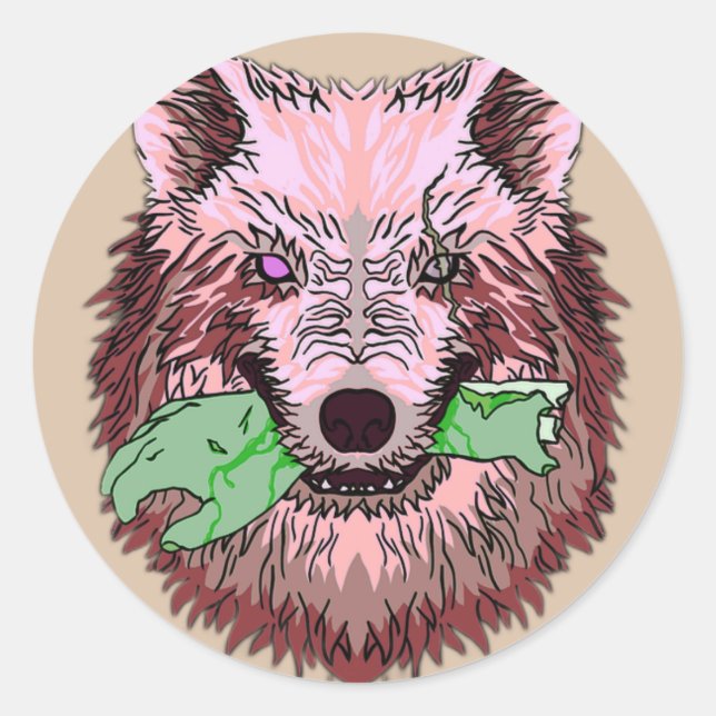 Pegatina Redonda bienvenida a la pesadilla (Anverso)