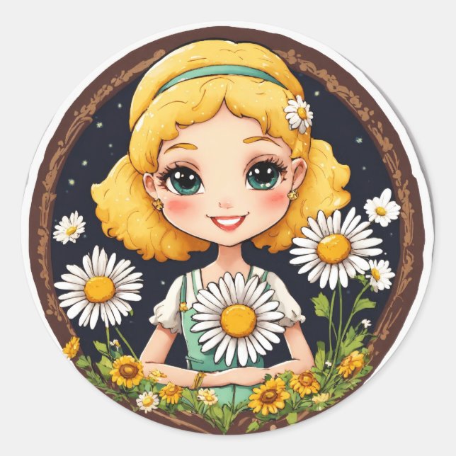 Pegatina Redonda ¡Bienvenida Cálida! (Anverso)