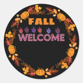 Pegatina Redonda Bienvenida de otoño